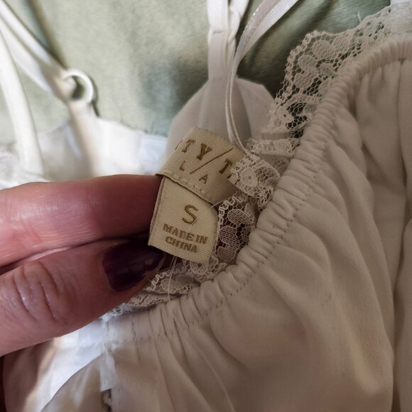 white Satin and Lace Corset Back Ballerina Dress - Picture 3 of 7